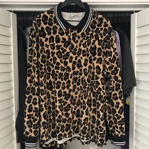 Urban outfitters cheetah long sleeve polo